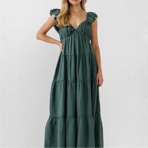 Sweetheart gauze maxi dress